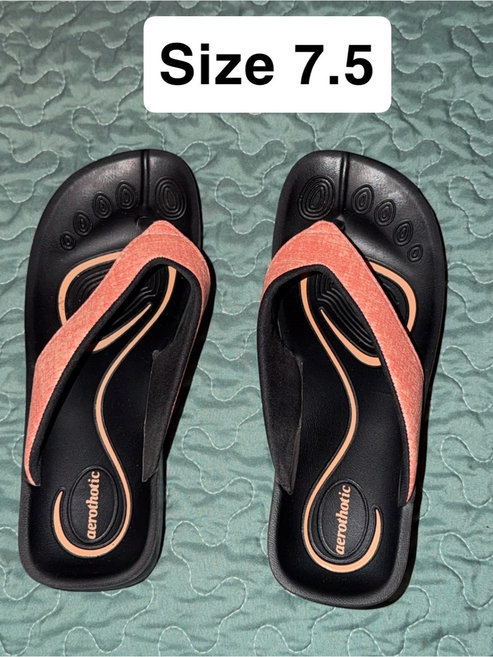 Aerothotic Women’s Coral Pink Flip Flop Sandals - Size 7.5